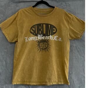 Sublime Long Beach Sun Face Graphic Band Tee Grunge Indie Sleaze Shirt Sz L Mens